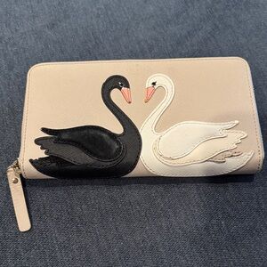 Kate Spade Black and Cream Swan Wallet